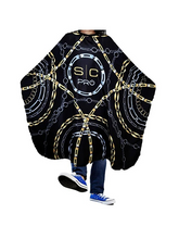 Load image into Gallery viewer, SC Stylecraft Waterproof Barber/Stylist Cape in Black Chain Design