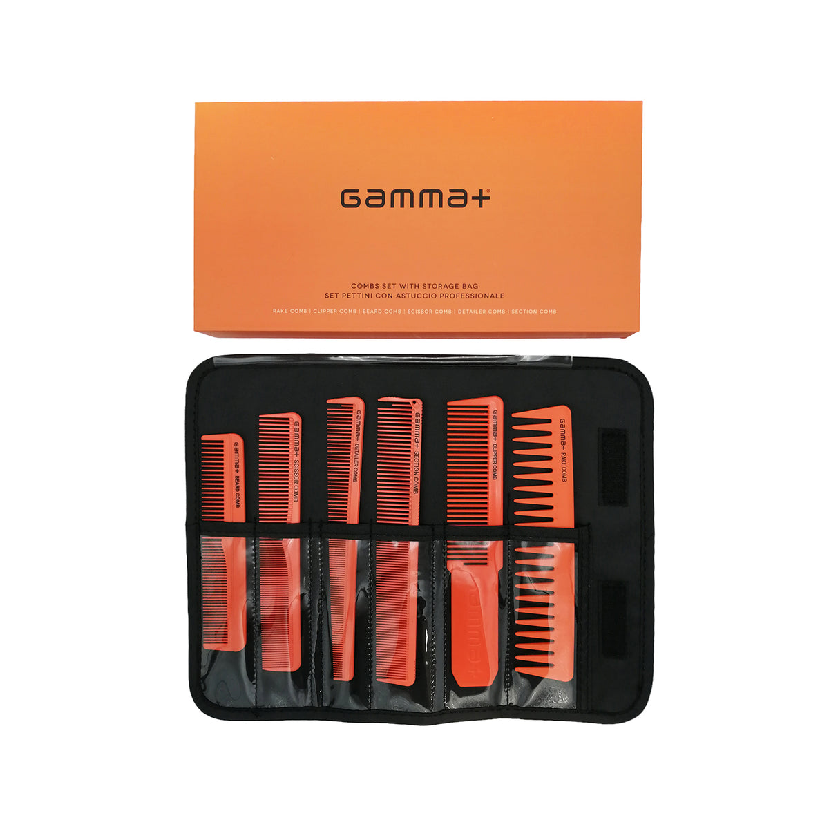 NEW Gamma+ 6pcs Comb Set with Storage Case - Available in 3 Colours