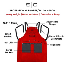 Load image into Gallery viewer, Gamma+ x StyleCraft Heavy Duty Barber Apron - Red