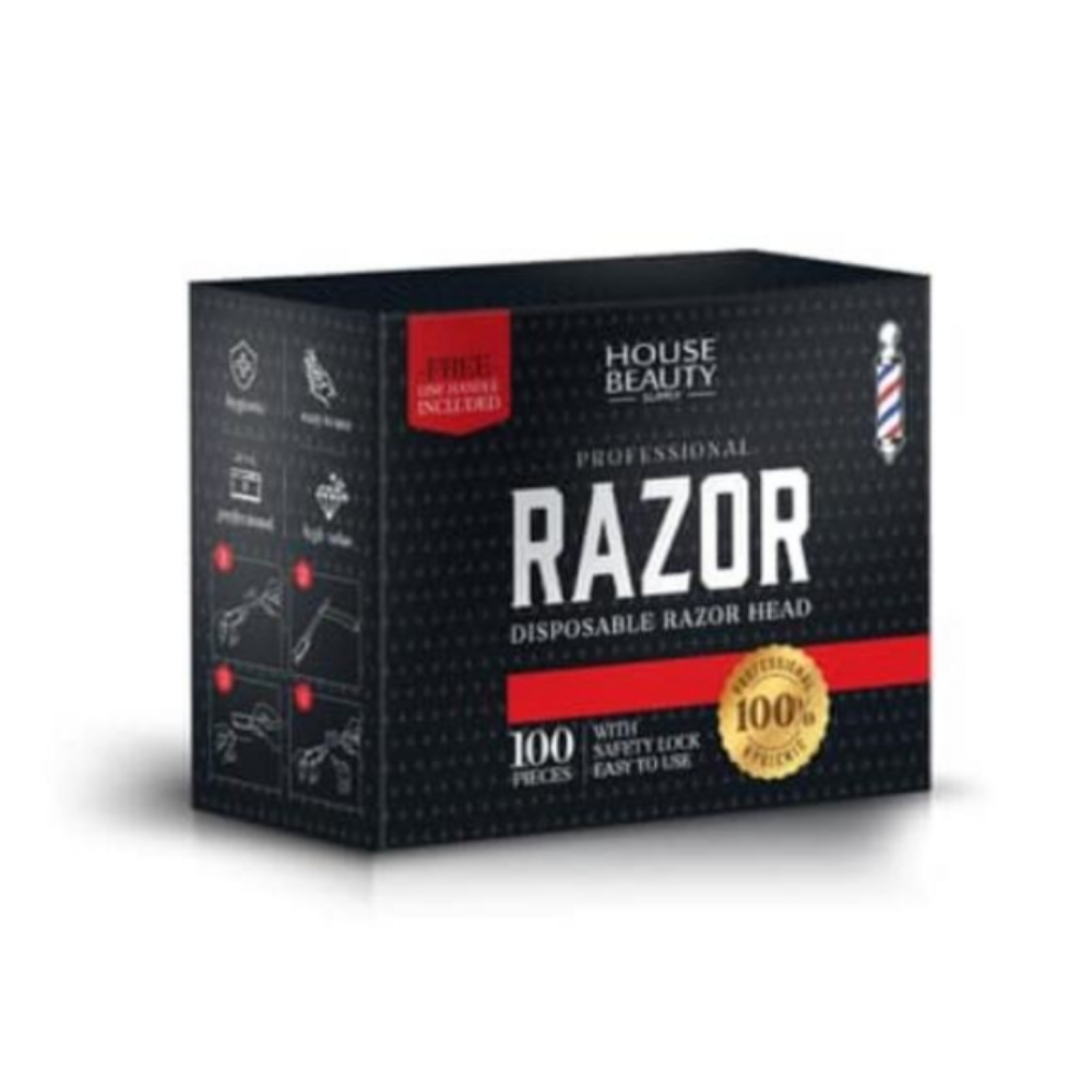 HBS DISPOSABLE RAZOR - Box of 100 Disposbale Blades plus FREE Metal Handle