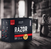 Load image into Gallery viewer, HBS DISPOSABLE RAZOR - Box of 100 Disposbale Blades plus FREE Metal Handle