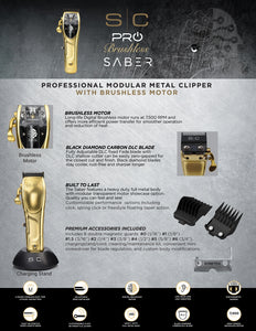 SC StyleCraft Saber Cordless Digital Brushless Motor Metal Clipper