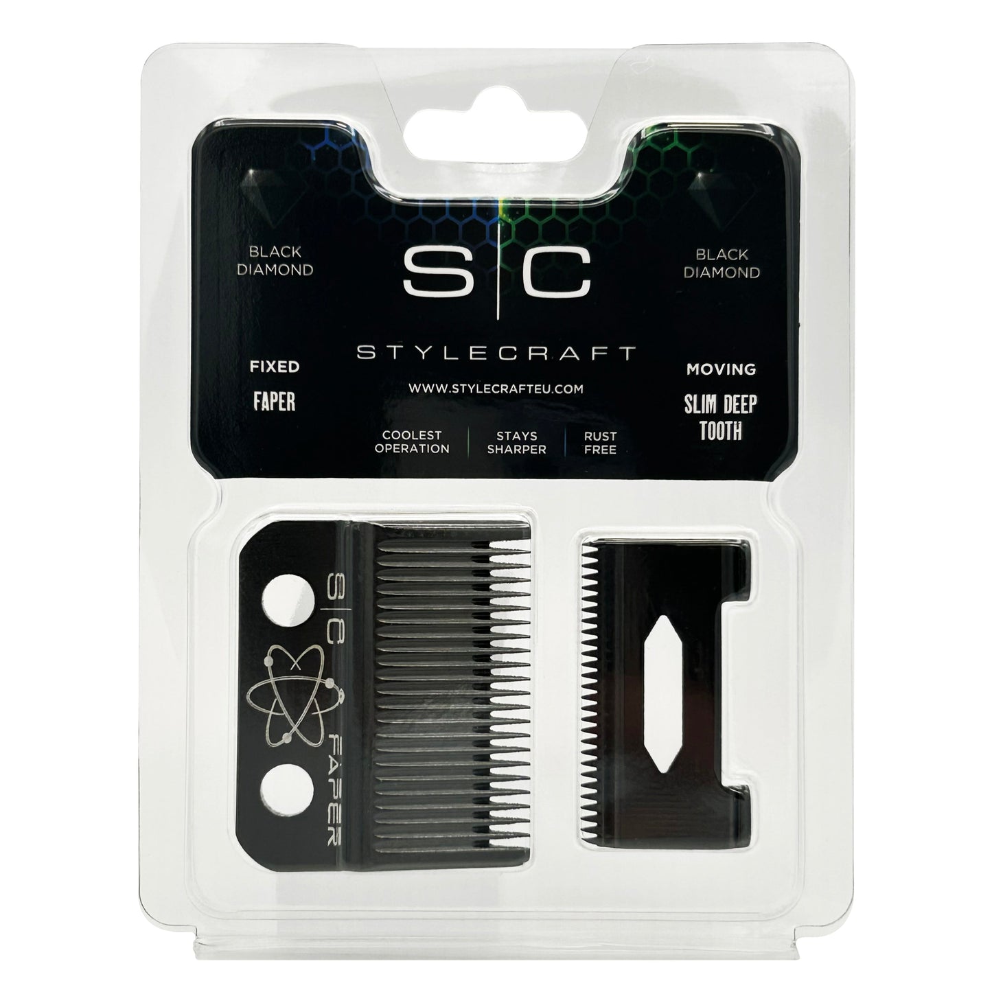 StyleCraft Clipper Blade Set - DLC Fixed Faper Blade with Slim Deep Tooth Cutter
