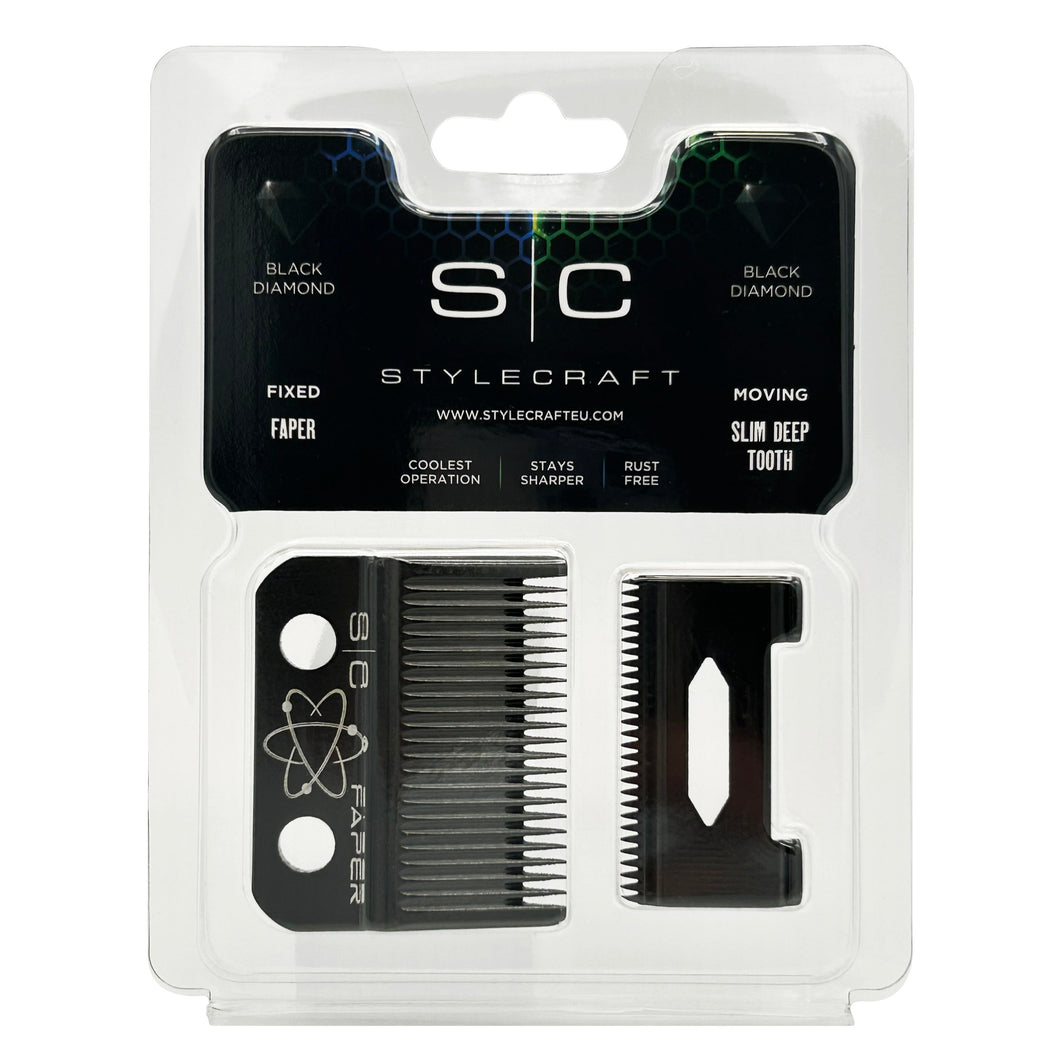 StyleCraft Clipper Blade Set - DLC Fixed Faper Blade with Slim Deep Tooth Cutter