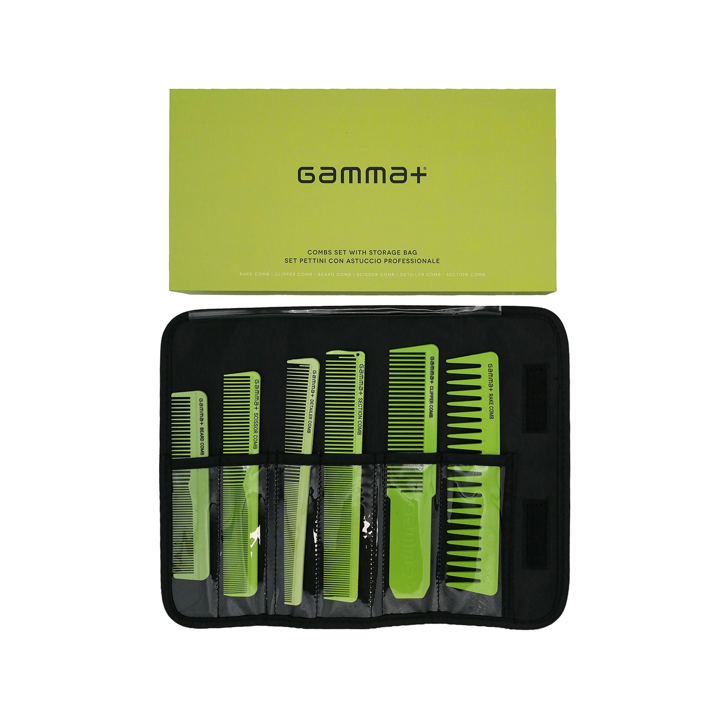 NEW Gamma+ 6pcs Comb Set with Storage Case - Available in 3 Colours