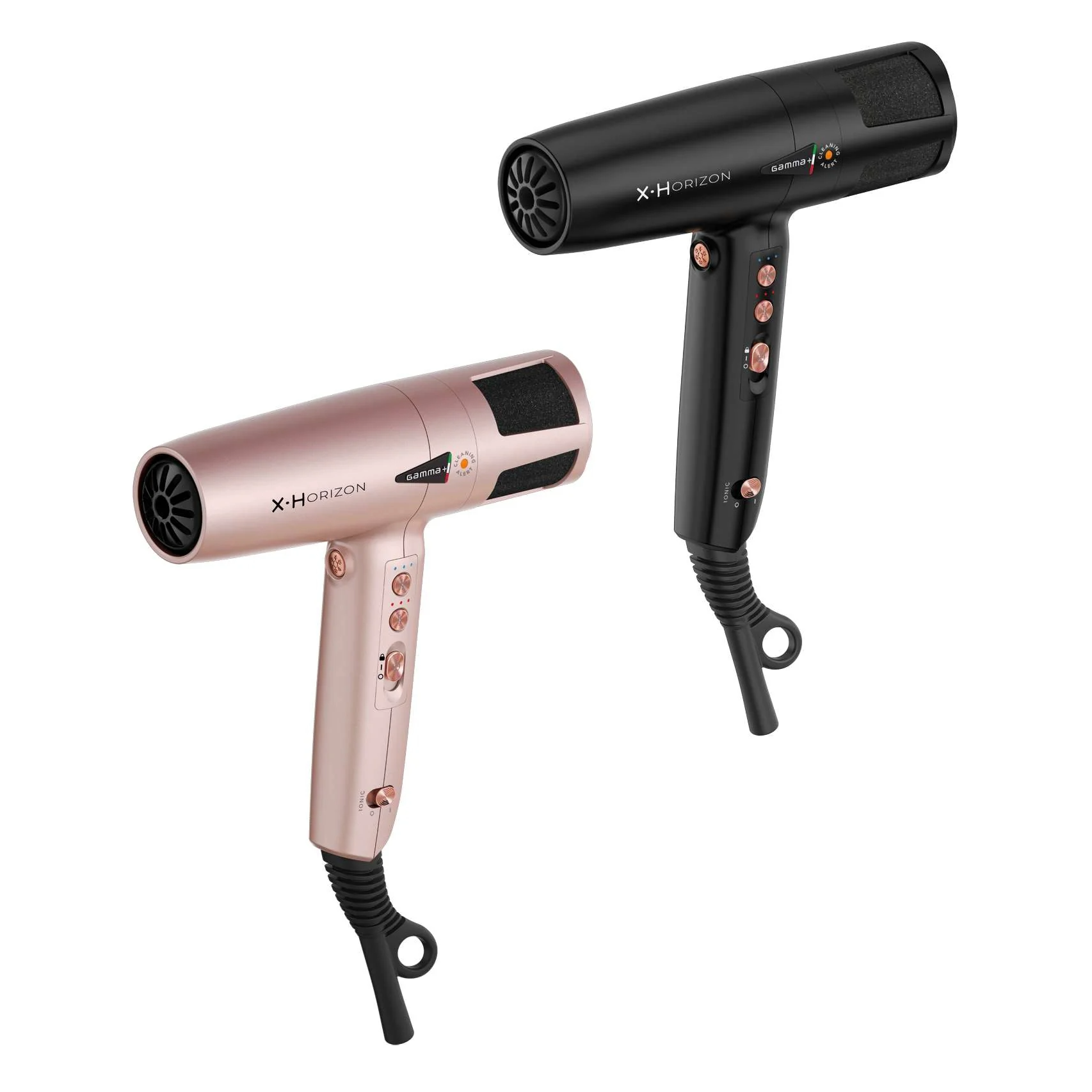 Gamma+ X-Horizon Hairdryer Available in Matte Black or Rose Gold