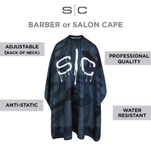 Load image into Gallery viewer, StyleCraft Waterproof Barber/Stylist Cape - Black Camo
