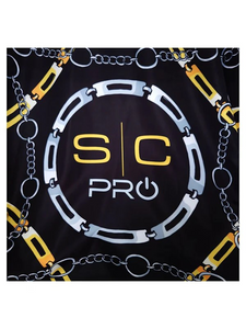 SC Stylecraft Waterproof Barber/Stylist Cape in Black Chain Design