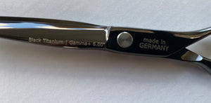 Gamma+ Premium Line Black Titanium 7" Hairdressing Scissors