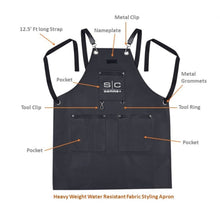 Load image into Gallery viewer, Gamma+ x StyleCraft Heavy Duty Barber Apron - Black
