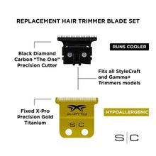 Load image into Gallery viewer, SC StyleCraft Precision Gold X-Pro Fixed Trimmer Blade with THE ONE Moving DLC Deep Tooth Cutter Set
